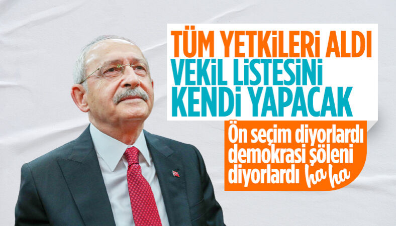 Kemal Kılıçdaroğlu'na aday listelerini belirlemesinde tam yetki