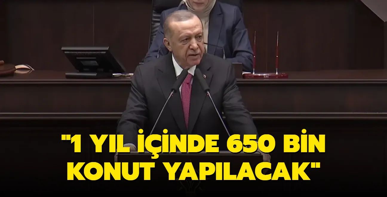 Erdoğan: 1 yıl içinde 650 bin konut yapılacak