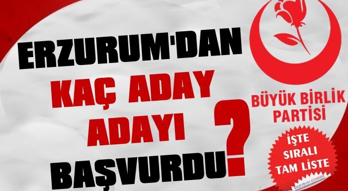 Erzurum'da Milletvekili Aday Adayları Tam Listesi!