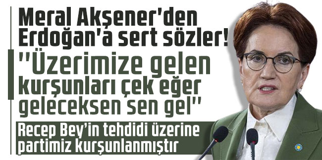 Meral Akşener'den Erdoğan'a sert sözler: ''Recep Bey’in tehdidi üzerine partimiz kurşunlanmıştır''