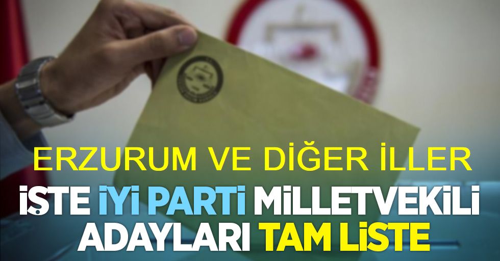 İYİ Parti'nin Erzurum milletvekili aday listesi belli oldu