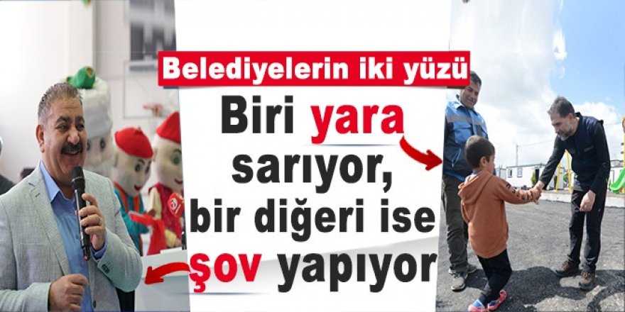Erzurum'un iki başkanı: Biri şov yapıyor, bir diğeri yara sarıyor