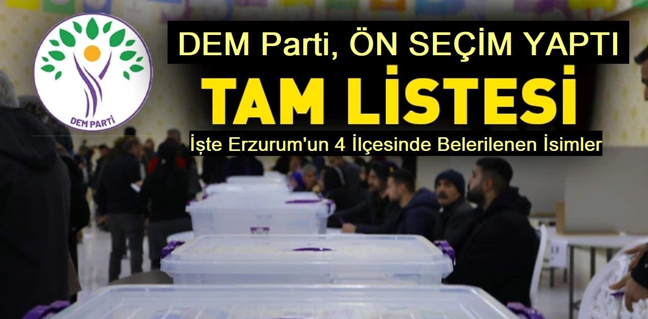 DEM Parti'de ön seçim tamamlandı: Erzurum'da 4 ilçede sandığa gidildi