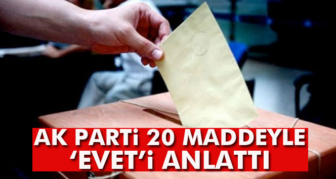 AK Parti 20 maddeyle evet’i anlattı