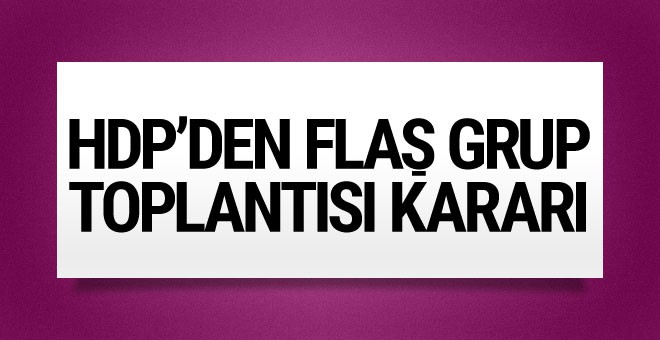 HDP'den flaş grup toplantısı kararı