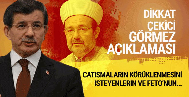 Davutoğlu'ndan içinde 'fitne' geçen Mehmet Görmez açıklaması