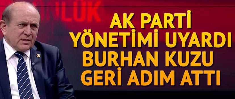 AK Parti yönetimi uyardı, Kuzu geri adım attı