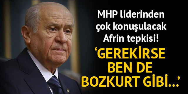 MHP lideri Bahçeli: 'Gerekirse ben de bozkurt gibi Afrin'e giderim'