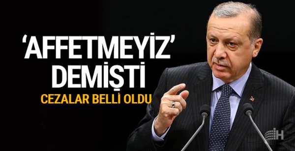 Erdoğan 'affetmeyiz' demişti cezası belli oldu