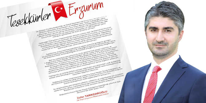 Tarıkdaroğlu,"Teşekkürler Erzurum"
