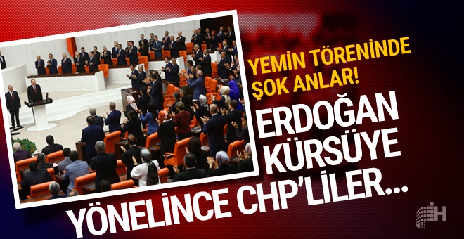 Erdoğan'ı görünce kalkmadılar! CHP'lilerin yemindeki şok tepkisi