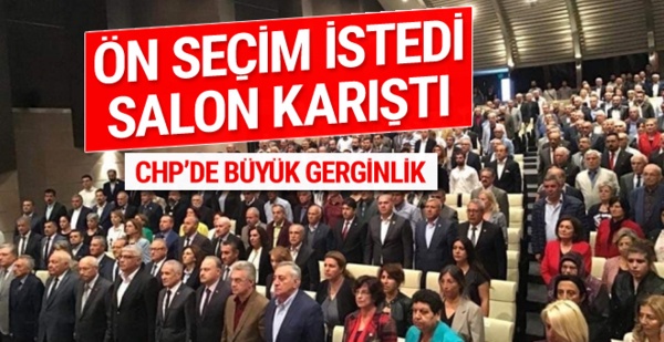 CHP'li Belediye Başkanı ön seçim istedi salon birbirine girdi